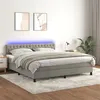 Image de vidaXL Boxspring met matras en LED fluweel lichtgrijs 180x200 cm3134597