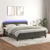 Image de vidaXL Boxspring met matras en LED fluweel donkergrijs 180x200 cm3134598