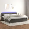 Image de vidaXL Boxspring met matras en LED fluweel donkergrijs 200x200 cm3134604