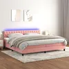 Image de vidaXL Boxspring met matras en LED fluweel roze 200x200 cm3134608