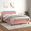 Image de vidaXL Boxspring met matras en LED fluweel roze 140x190 cm3134644