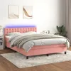 Image de vidaXL Boxspring met matras en LED fluweel roze 140x200 cm3134650