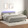 Image de vidaXL Boxspring met matras en LED fluweel lichtgrijs 160x200 cm3134651
