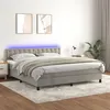 Image de vidaXL Boxspring met matras en LED fluweel lichtgrijs 180x200 cm3134657
