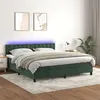 Image de vidaXL Boxspring met matras en LED fluweel donkergroen 180x200 cm3134660