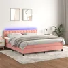 Image de vidaXL Boxspring met matras en LED fluweel roze 180x200 cm3134662