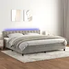 Image de vidaXL Boxspring met matras en LED fluweel lichtgrijs 200x200 cm3134663