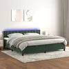 Image de vidaXL Boxspring met matras en LED fluweel donkergroen 200x200 cm3134666