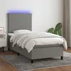 Image de vidaXL Boxspring met matras en LED stof donkergrijs 80x200 cm3134670