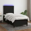 Image de vidaXL Boxspring met matras en LED stof zwart 90x190 cm3134679