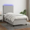 Image de vidaXL Boxspring met matras en LED stof lichtgrijs 90x200 cm3134685