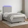 Image de vidaXL Boxspring met matras en LED stof lichtgrijs 120x200 cm3134701