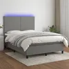 Image de vidaXL Boxspring met matras en LED stof donkergrijs 140x190 cm3134710