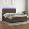 Image de vidaXL Boxspring met matras en LED stof donkerbruin 180x200 cm3134736