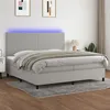 Image de vidaXL Boxspring met matras en LED stof lichtgrijs 200x200 cm3134741