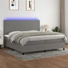 Image de vidaXL Boxspring met matras en LED stof donkergrijs 200x200 cm3134742
