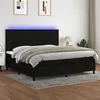 Image de vidaXL Boxspring met matras en LED stof zwart 200x200 cm3134743