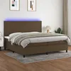 Image de vidaXL Boxspring met matras en LED stof donkerbruin 200x200 cm3134744