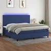 Image de vidaXL Boxspring met matras en LED stof blauw 200x200 cm3134747