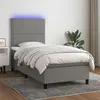 Image de vidaXL Boxspring met matras en LED stof donkergrijs 90x200 cm3134766