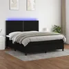 Image de vidaXL Boxspring met matras en LED stof zwart 160x200 cm3134807