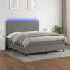 Image de vidaXL Boxspring met matras en LED stof donkergrijs 180x200 cm3134814