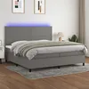 Image de vidaXL Boxspring met matras en LED stof donkergrijs 200x200 cm3134822