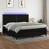 Image de vidaXL Boxspring met matras en LED stof zwart 200x200 cm3134823
