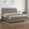 Image de vidaXL Boxspring met matras en LED stof taupe 200x200 cm3134825