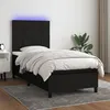 Image de vidaXL Boxspring met matras en LED stof zwart 80x200 cm3134831