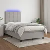 Image de vidaXL Boxspring met matras en LED stof lichtgrijs 120x200 cm3134861