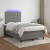 Image de vidaXL Boxspring met matras en LED stof donkergrijs 120x200 cm3134862