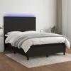Image de vidaXL Boxspring met matras en LED stof zwart 140x190 cm3134871