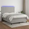 Image de vidaXL Boxspring met matras en LED stof lichtgrijs 140x200 cm3134877