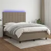 Image de vidaXL Boxspring met matras en LED stof taupe 140x200 cm3134881