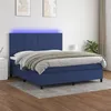 Image de vidaXL Boxspring met matras en LED stof blauw 160x200 cm3134891