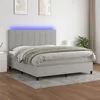 Image de vidaXL Boxspring met matras en LED stof lichtgrijs 180x200 cm3134893