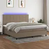 Image de vidaXL Boxspring met matras en LED stof taupe 200x200 cm3134905