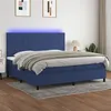 Image de vidaXL Boxspring met matras en LED stof blauw 200x200 cm3134907