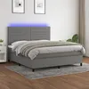 Image de vidaXL Boxspring met matras en LED stof donkergrijs 180x200 cm3134974