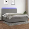 Image de vidaXL Boxspring met matras en LED stof donkergrijs 200x200 cm3134982
