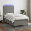Image de vidaXL Boxspring met matras en LED stof donkergrijs 80x200 cm3134990
