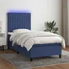 Image de vidaXL Boxspring met matras en LED stof blauw 80x200 cm3134995