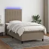 Image de vidaXL Boxspring met matras en LED stof taupe 100x200 cm3135017