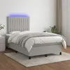 Image de vidaXL Boxspring met matras en LED stof lichtgrijs 120x200 cm3135021
