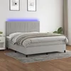 Image de vidaXL Boxspring met matras en LED stof lichtgrijs 160x200 cm3135045