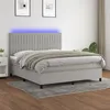 Image de vidaXL Boxspring met matras en LED stof lichtgrijs 180x200 cm3135053