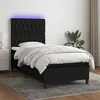 Image de vidaXL Boxspring met matras en LED stof zwart 80x200 cm3135071