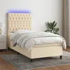 Image de vidaXL Boxspring met matras en LED stof cràmekleurig 100x200 cm3135098
