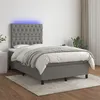 Image de vidaXL Boxspring met matras en LED stof donkergrijs 120x200 cm3135102